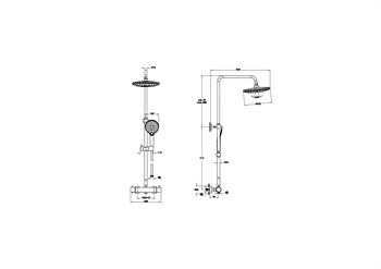 Vitra AquaHeat Bliss 240 2F Duş Kolonu ve Termostatik Duş Bataryası Sistemi, Soft Altın, A4720574