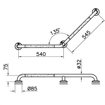 Vitra Arkitekta 135 Derece Açılı Tutunma Barı, A44450