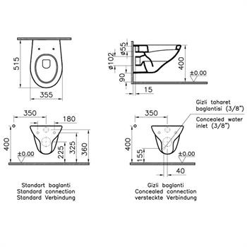Vitra arkitekta Asma Klozet-Beyaz, 6107L003-0075  (sadece istanbul teslimat için uygundur )