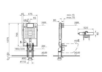 Vitra Asma Klozet Gömme Rezervuar, 8 Cm, 3/6Lt, 768-1851-01UYT