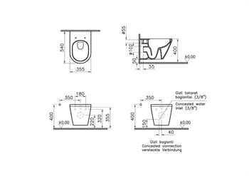 VitrA Asma Klozet, Integra Rim-ex, Kanalsız, 7062L003-0850  (sadece istanbul teslimat için uygundur )