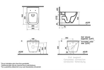 VitrA Asma Klozet, Integra Square Rim-ex, Kanalsız, Gizli Montaj, Mat Beyaz, 7082L001-0090
