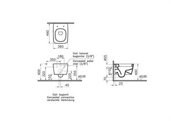 VitrA Asma Klozet, Metropole, 49 cm, 5671B003-0559  (sadece istanbul teslimat için uygundur )