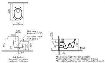 VitrA Asma Klozet, Nest Rim-Ex Kanalsız, 5176B003-0559  (sadece istanbul teslimat için uygundur )