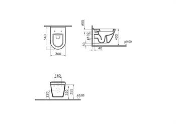 VitrA Asma Klozet, S50, Beyaz, Taharet Borusuz, 5618L003-0075  (sadece istanbul teslimat için uygundur )