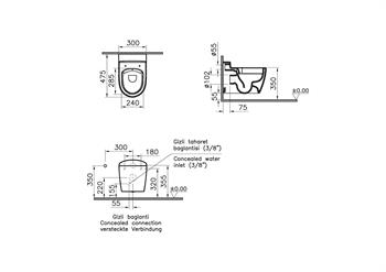 Vitra Asma Klozet Sento SmoothFlush Çocuklar İçin, 47 cm, 7360B003-0090