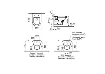 VitrA Asma Klozet Zentrum, 5785L003-0850