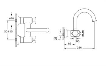 Vitra Banyo Bataryası, Origin Classic, Fırçalı Altın, A4289325