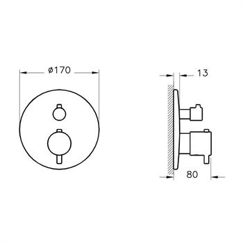 Vitra Banyo Bataryası, Origin, Termostatik, Ankastre (Sıva Üstü Grubu,V-Box) Fırçalı Nikel, A4267134