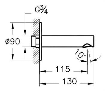 Vitra Banyo Çıkış Ucu, Origin Krom, A42622