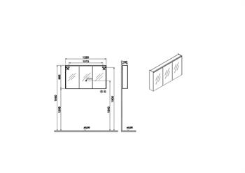Vitra Core Dolaplı Ayna Üstten Aydınlatmalı, 120 Cm 66913