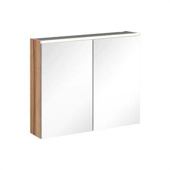 Vitra Core Dolaplı Ayna Üstten Aydınlatmalı, 80 Cm, Hareli Doğal Ahşap 67617