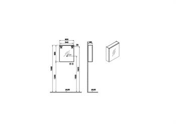 Vitra Core Dolaplı Üstten Aydınlatmalı Ayna (Sol), 60 cm, Parlak Beyaz, 67558 