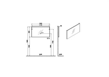 Vitra Core Üstten Aydınlatmalı Ayna, 120 cm, 66917 