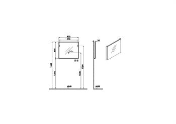 Vitra Core Üstten Aydınlatmalı Ayna, 80 cm, 66915 