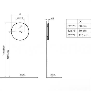 Vitra Deluxe Aydınlatmalı Ayna, 110 cm, 62577