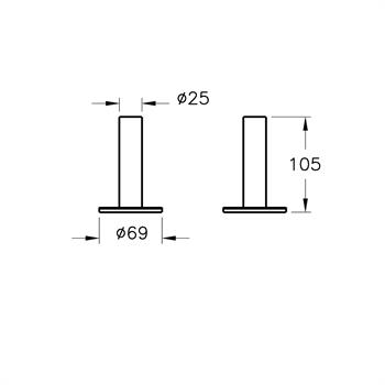 Vitra Diş Fırçalığı, Origin, Tekli, Yerden, Fırçalı Nikel, A4489634