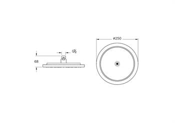 Vitra Duş Başlığı, Origin Classic, 25 Cm, Mat Siyah, A4579436