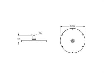 Vitra Duş Başlığı, Origin XL, 25 cm, Mat Siyah, A4563836WTC