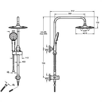 Vitra Duş Kolonu, Joy 3C, A45786
