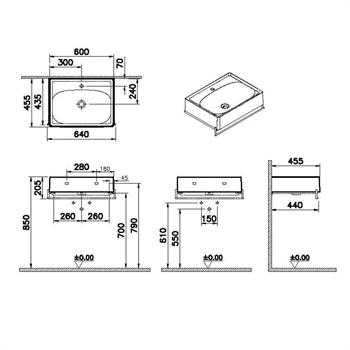 Vitra Equal Lavabo Ünitesi Havluluklu, 60 Cm 64081