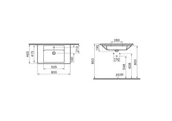 Vitra Etajerli Lavabo, Integra, 80 cm, 7056B003-0001   (sadece istanbul teslimat için uygundur )
