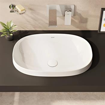Vitra Frame Tezgah Üstü Oval Lavabo, 56 cm, Beyaz, 5652B403-0016 