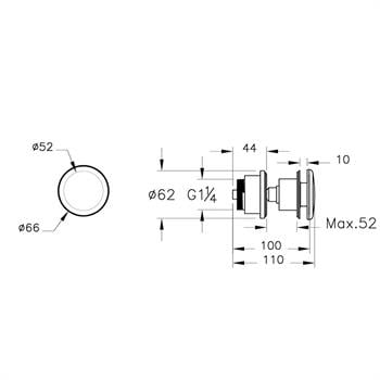 Vitra Frame Yuvarlak Seramik Lavabo Süzgeci (Universal-Sabit), Beyaz, 6392L003-0159