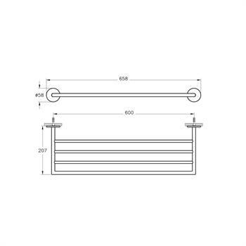 Vitra Havluluk, Origin, Üçlü, Krom, A44899