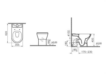 Vitra Klozet, İntegra Rim-Ex, Duvara Tam Dayalı, Beyaz ( Taharet Borusuz ) 7043B003-0585  (sadece istanbul teslimat için uygundur )