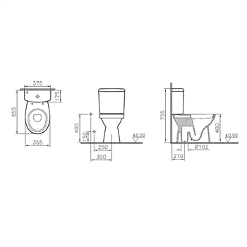 Vitra Klozet, Yerden Çıkışlı, Arkitekt, Arkası Açık, 5821L003-0088   (sadece istanbul teslimat için uygundur )