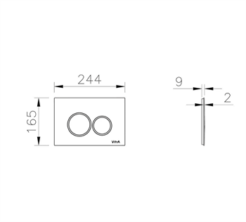 Vitra Kumanda Paneli, Origin, Parlak Krom, 740-2480