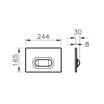 Vitra Kumanda Paneli, Sento Çocuk, Tek Basmalı, Beyaz-Mavi, 740-2001