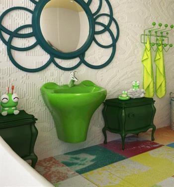 Vitra Lavabo, Arkitekt, Kurbağa, Yeşil, 6037B032-0001  (sadece istanbul teslimat için uygundur )