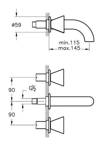 Vitra Lavabo Bataryası, Liquid, Ankastre, Kısa (Sıva Üstü Grubu) Parlak Siyah, A4269039