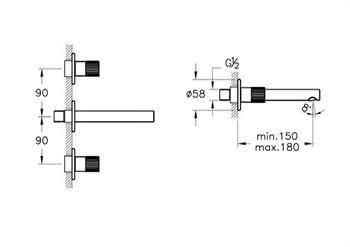Vitra Lavabo Bataryası, Origin, Ankastre, Mat Siyah (Sıva Üstü Grubu) A4258236WTC