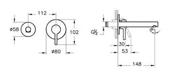 Vitra Lavabo Bataryası, Origin, Ankastre, Fırçalı Nikel (Sıva Üstü Grubu) A4258134