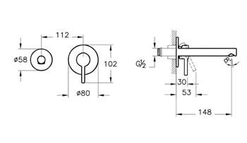 Vitra Lavabo Bataryası, Origin, Ankastre, Mat Siyah (Sıva Üstü Grubu) A4258136WTC