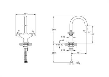 Vitra Lavabo Bataryası, Origin Classic (Çift Kumandalı) Mat Siyah, A4288436