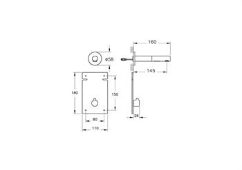 Vitra Lavabo Bataryası, Origin, Duvardan, Ankastre, Fotoselli, (Çift Su Girişli - Elektrikli), Kısa A47110