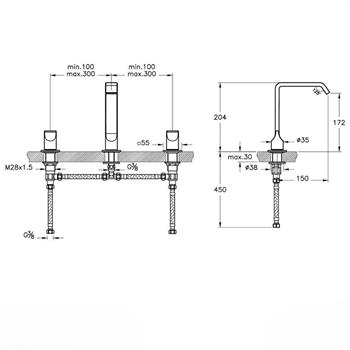 Vitra Lavabo Bataryası, Suit, 3 Delikli, A42784