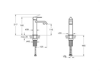 Vitra Lavabo Bataryası, Suit, Parlak Siyah, A4281639