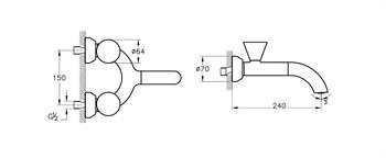Vitra Lavabo Bataryası,Duvardan, Liquid, A42748 
