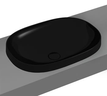Vitra Lavabo, Frame, Tezgah Üstü, Oval, 56 cm, Siyah, 5652B470-0016  (sadece istanbul teslimat için uygundur )