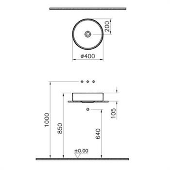 Vitra Lavabo, Memoria, Çanak, 40 Cm, M58000005000  (sadece istanbul teslimat için uygundur )