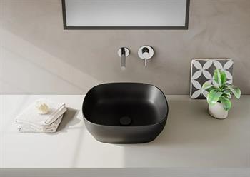 Vitra Lavabo, Outline, Kare, Çanak, 48 cm, Mat Siyah, 5994B483-0016  (sadece istanbul teslimat için uygundur )