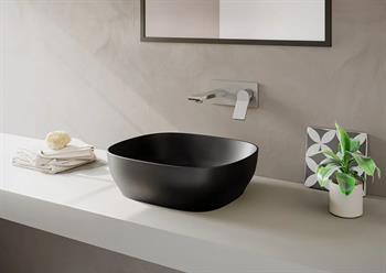 Vitra Lavabo, Outline, Kare, Çanak, 48 cm, Mat Siyah, 5994B483-0016  (sadece istanbul teslimat için uygundur )