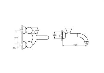 Vitra Liquid Duvardan Lavabo Bataryası, Parlak Siyah, A4274839 