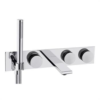 Vitra Memoria Ankastre Banyo Bataryası (3 Yollu Yönlendiricili), Krom - Siyah A4285358