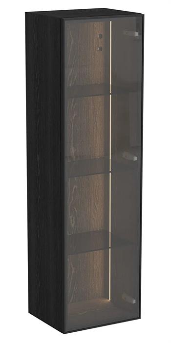 Vitra Metropole Edge Cam Kapaklı Kısa Boy Dolabı, 35 cm, Siyah Meşe (Sağ) 67259 